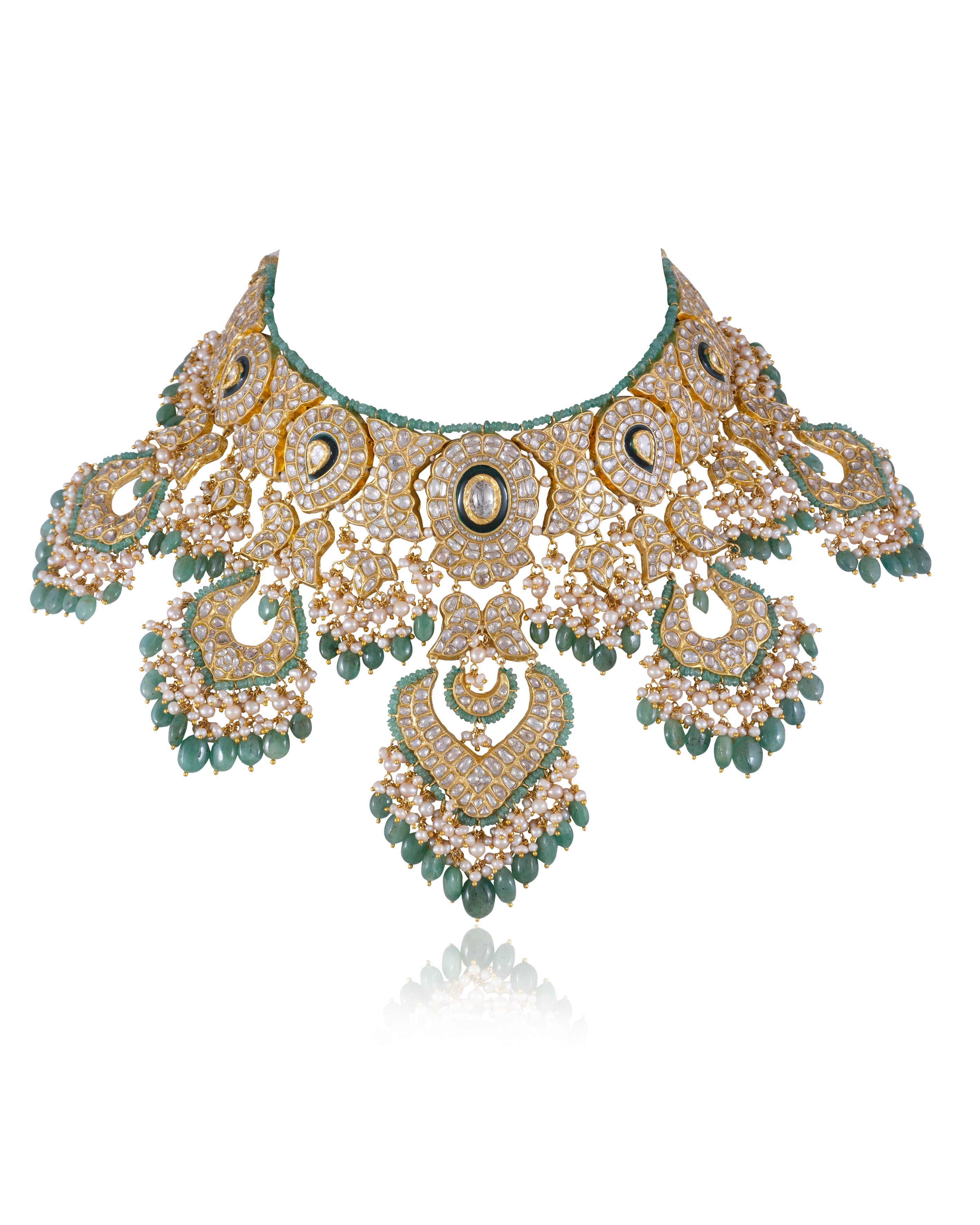 Srushti Necklace And Diksha Chandbalis Polki Set