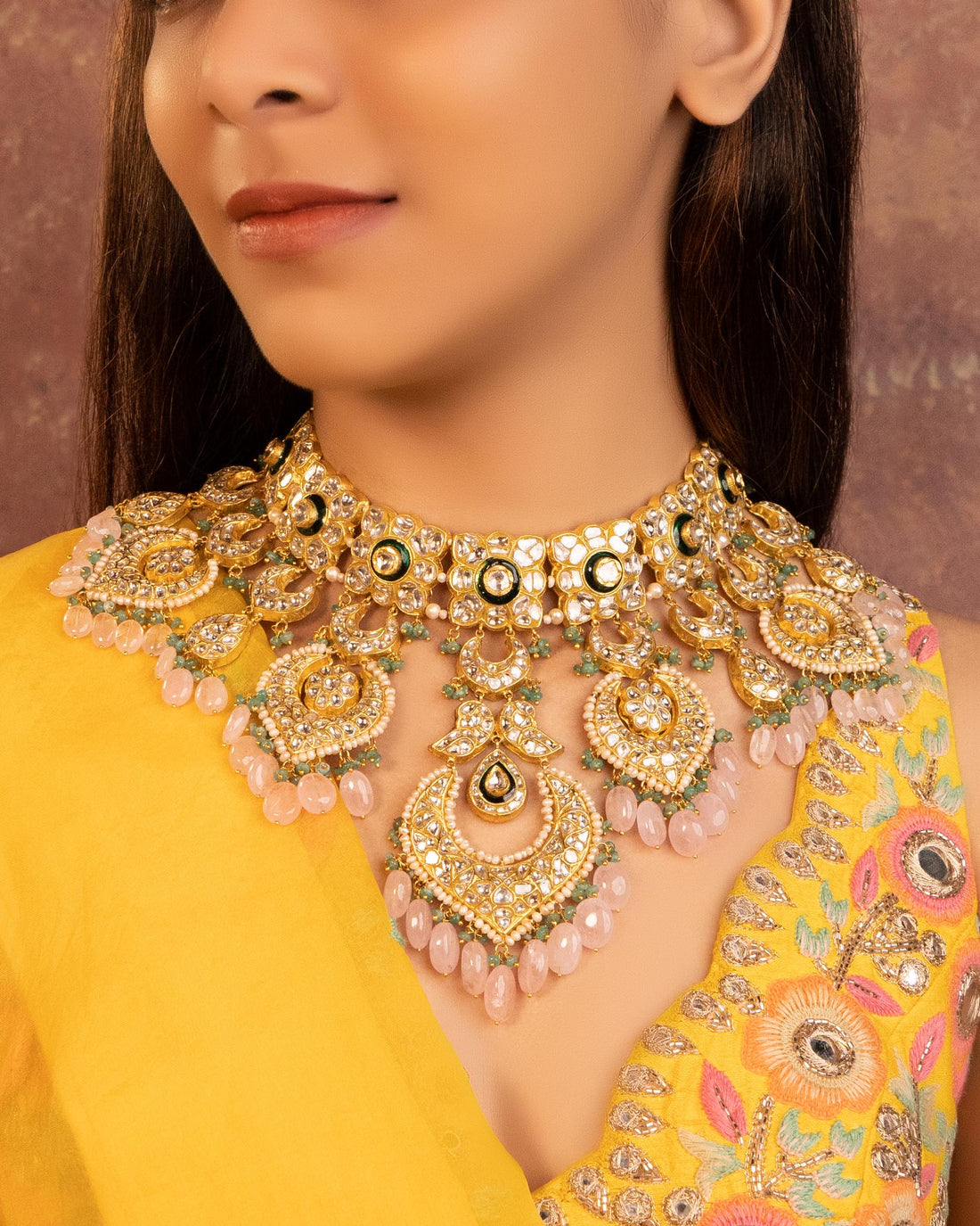 Tamia Necklace And Parchi Chandbalis Polki Set