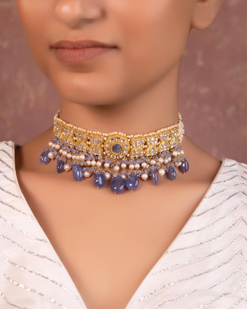 Ashia Choker And Aksha Tops Polki Set