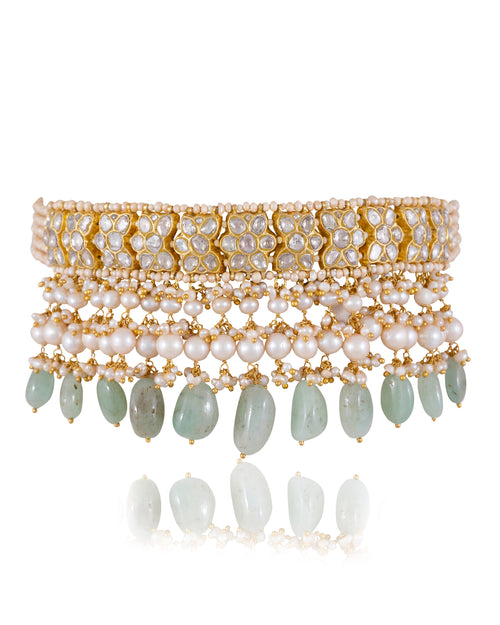 Earlene Choker And Sumira Tops Polki Set