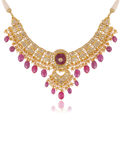 Shehnaz Necklace And Sonam Chandbalis Polki Set