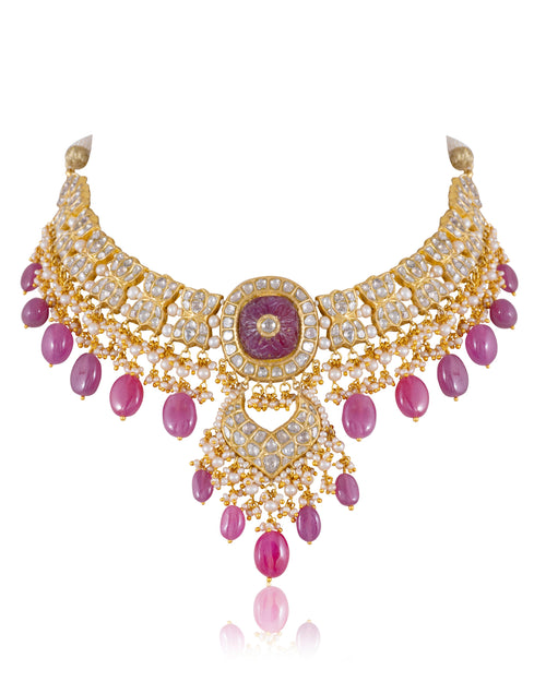 Shehnaz Necklace And Sonam Chandbalis Polki Set