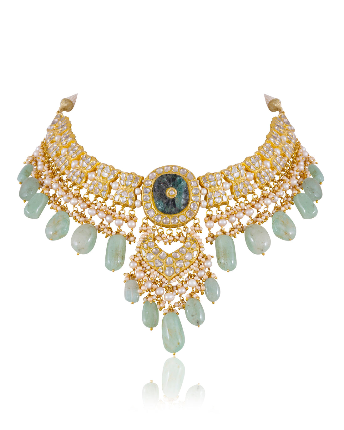 Shehnaz Necklace And Sonam Chandbalis Polki Set