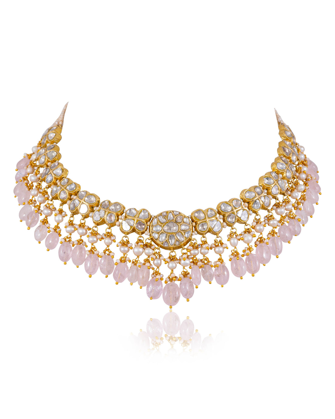 Sushma Necklace And Prakshitha Tops Polki Set