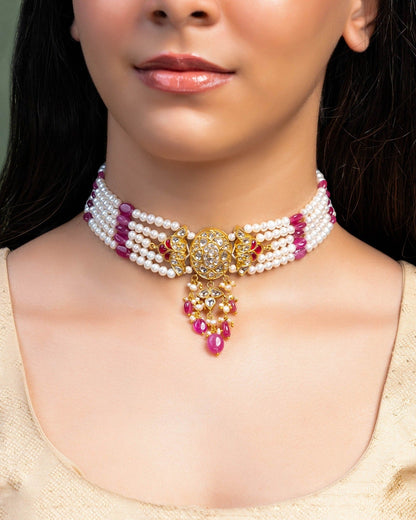 Lavanya Polki Bead Choker