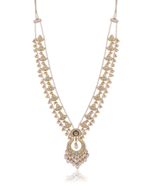 Weronika Long Necklace And Rekha Tops Polki Set