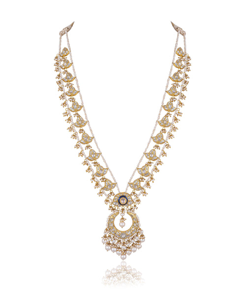 Weronika Long Necklace And Rekha Tops Polki Set