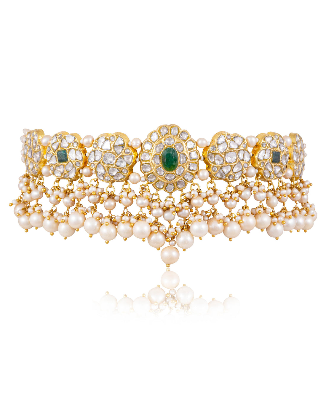 Ridhika Choker And Vrija Tops Polki Set