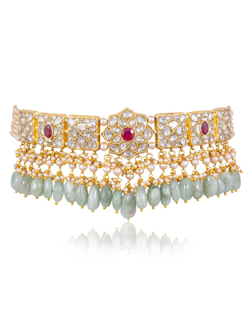 Parinita Choker And Parita Tops Polki Set