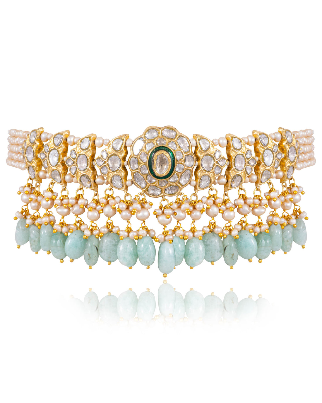 Sonakshi Choker And Rakhii Tops Polki Set