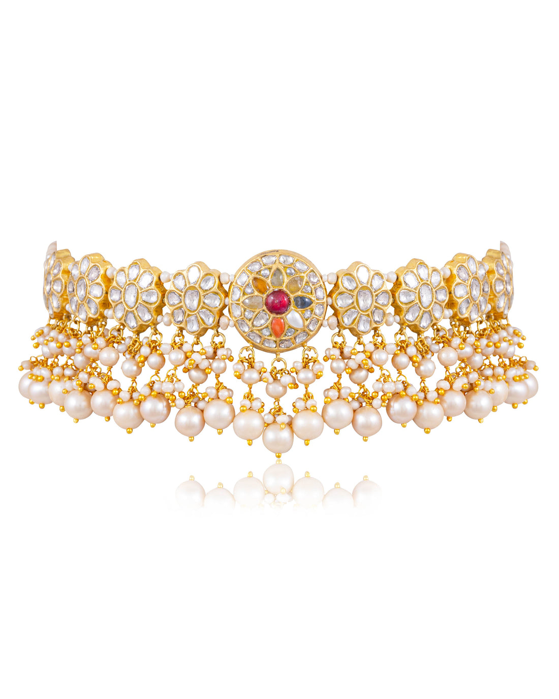 Brishta Choker And Shagun Tops Polki Set