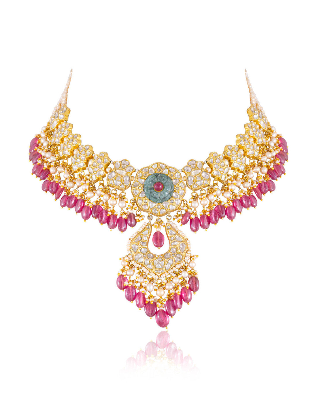 Vasudha Necklace And Viyaa Chandbalis Polki Set