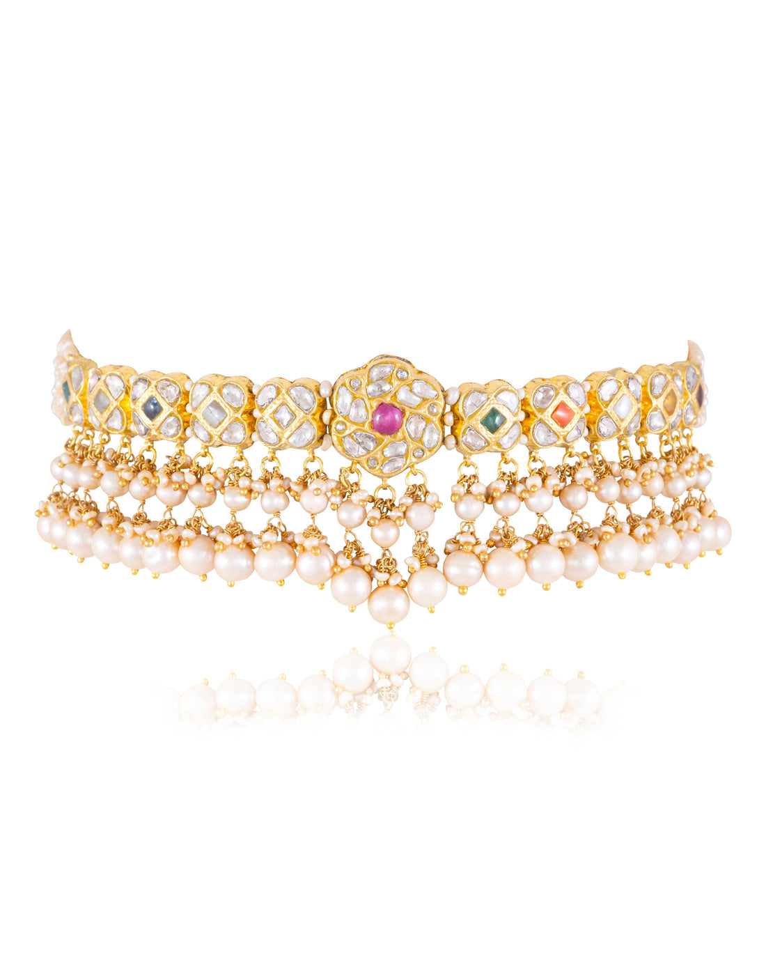 Khadija Choker And Aakriti Tops Polki Set