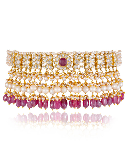 Roshni Choker And Kavita Tops Polki Set