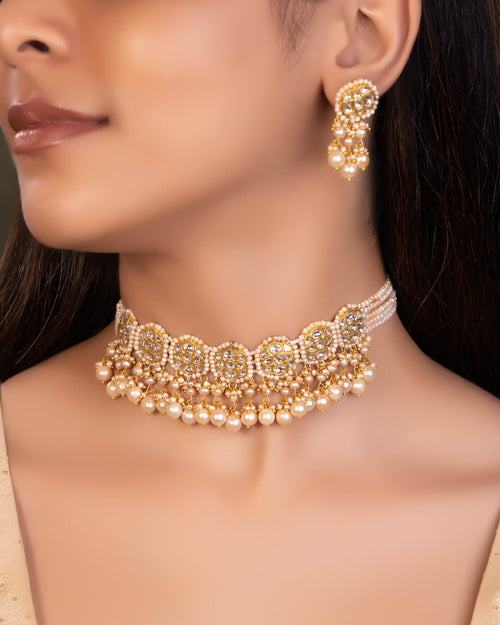 Prerna Choker And Aashka Tops Polki Set