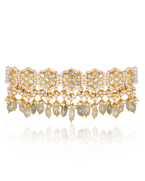 Jazima Choker And Swati Tops Polki Set