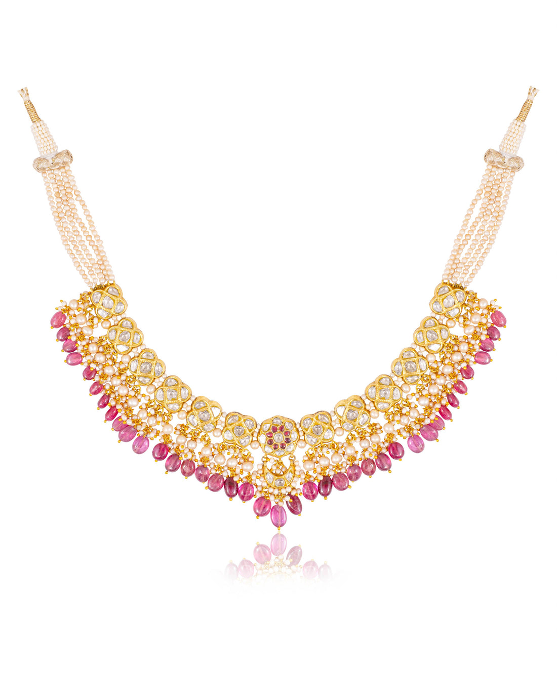 Deepa Necklace And Priyal Tops Polki Set