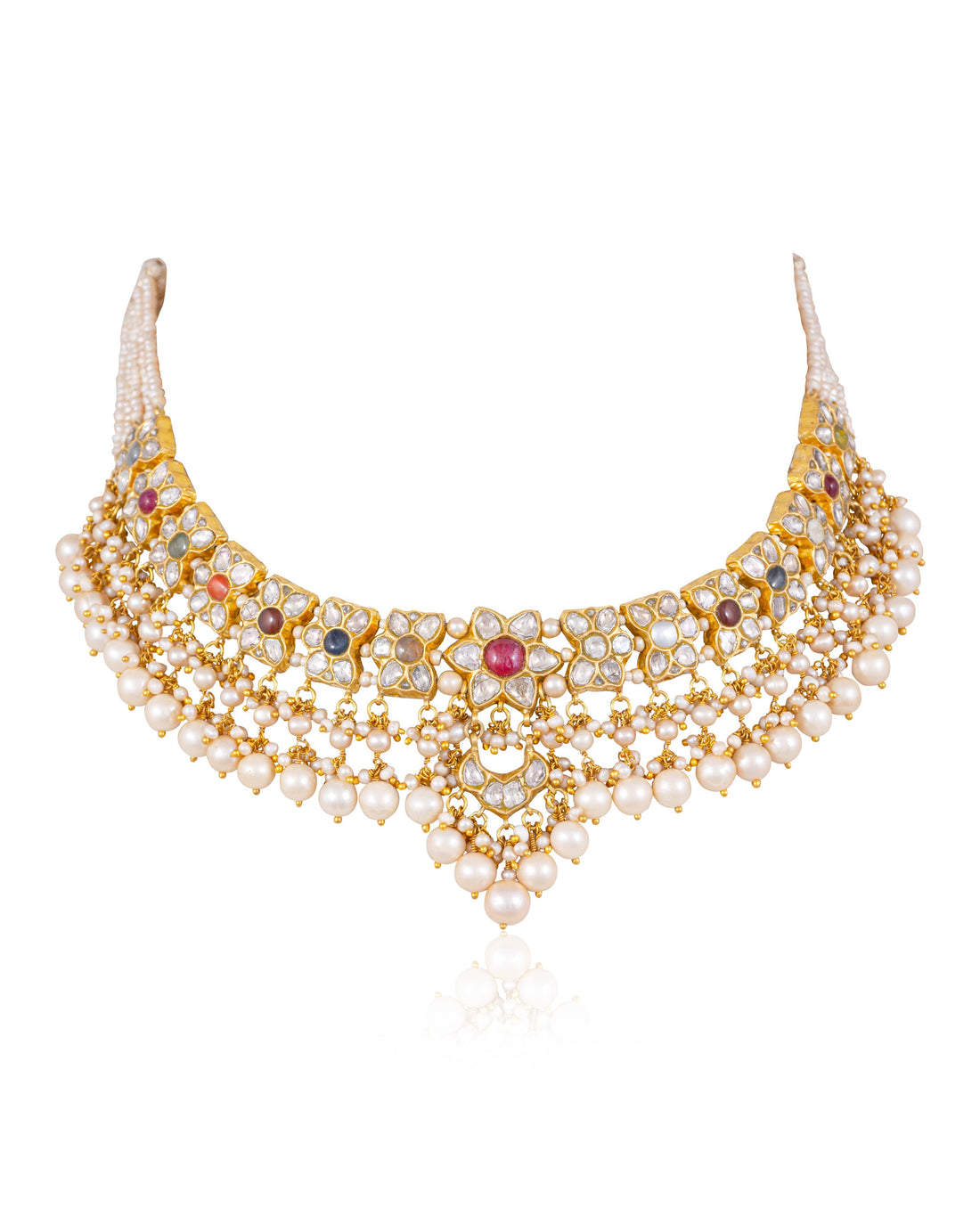 Rutuja Necklace And Samreen Tops Polki Set