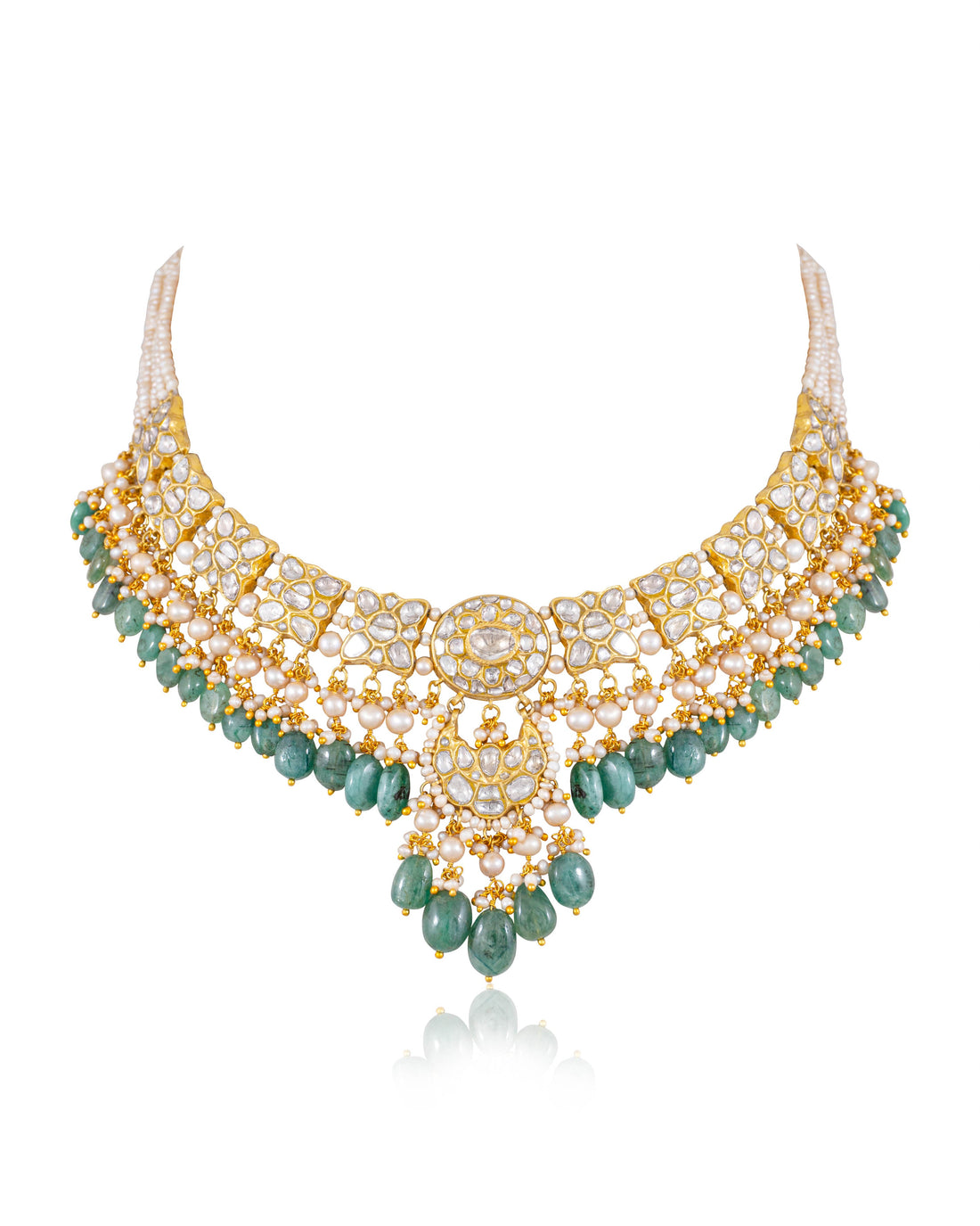 Phalak Necklace And Nishta Tops Polki Set