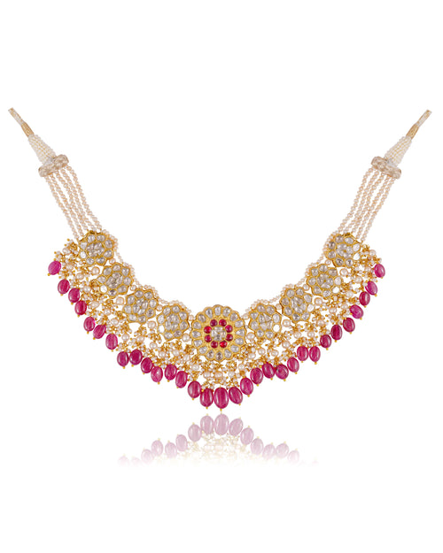 Shabana Necklace And Radha Tops Polki Set