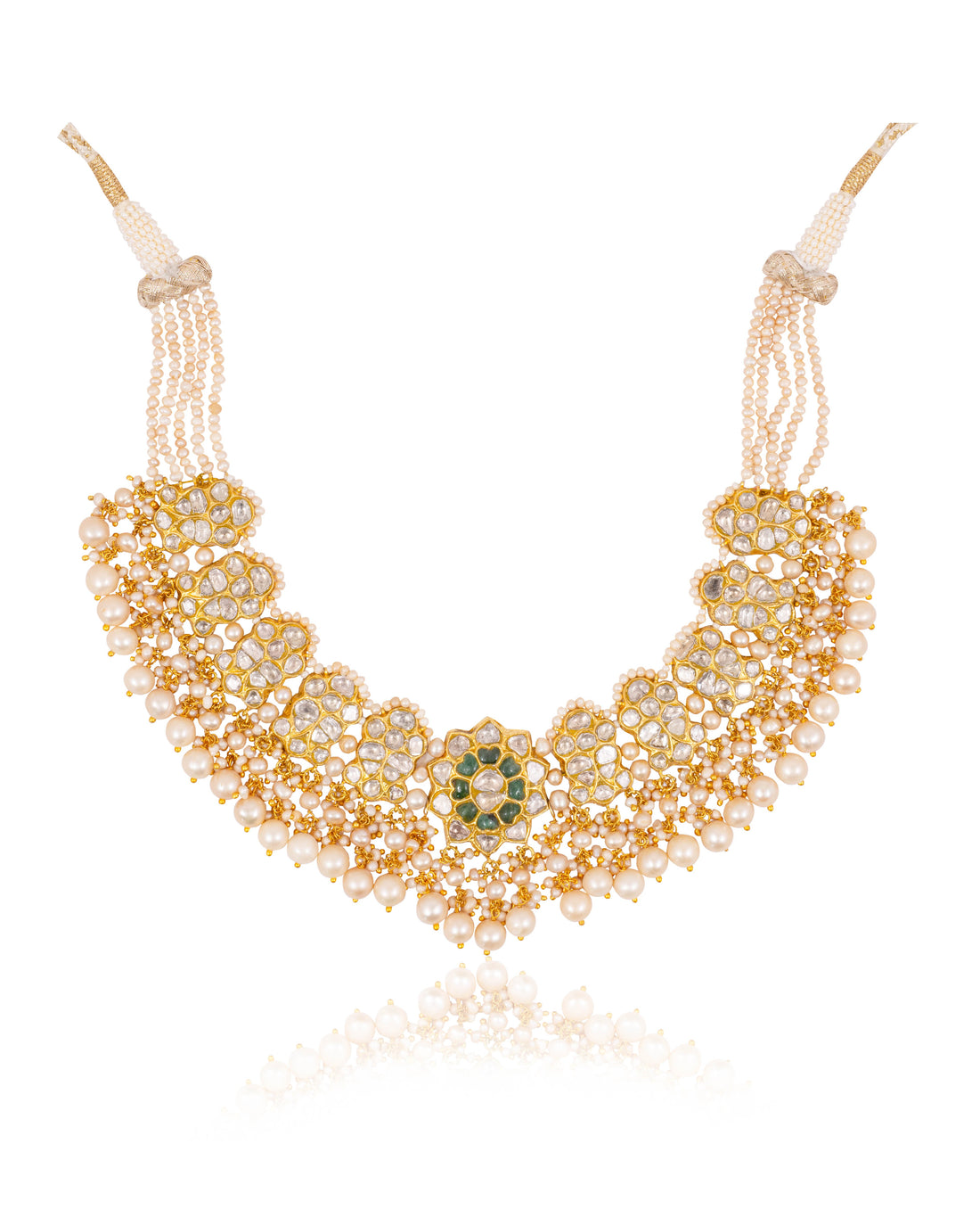 Kiran Necklace And Suman Tops Polki Set