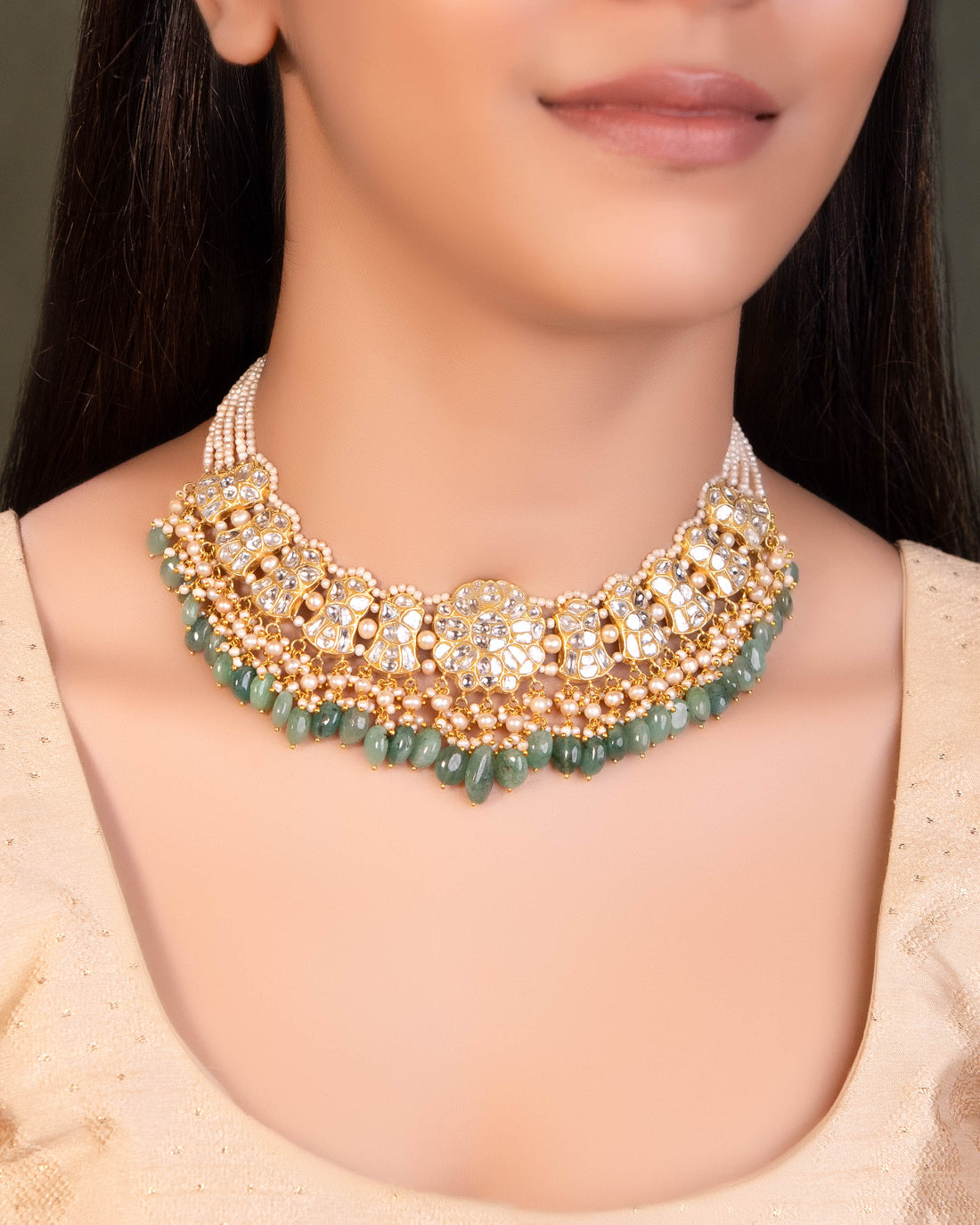 Vrutika Necklace And Stuti Tops Polki Set