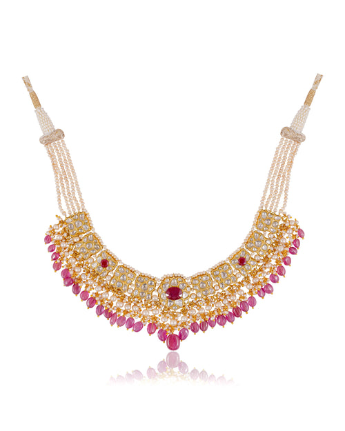 Metanshi Necklace And Metali Tops Polki Set