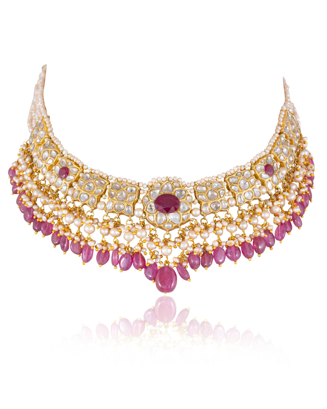 Metanshi Necklace And Metali Tops Polki Set