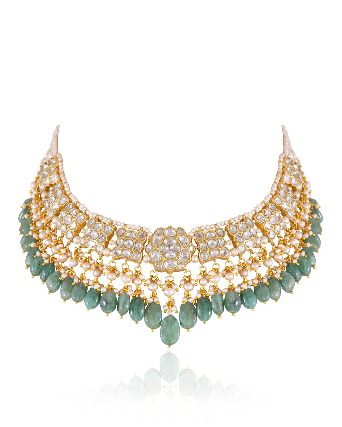 Simone Necklace And Neha Tops Polki Set