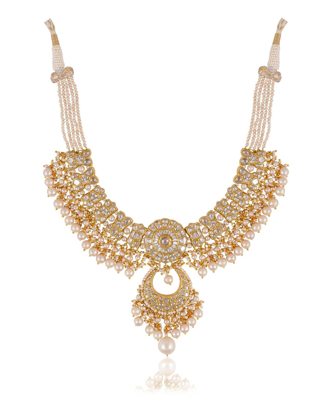 Manusha Necklace And Maheshwari Chandbalis Polki Set