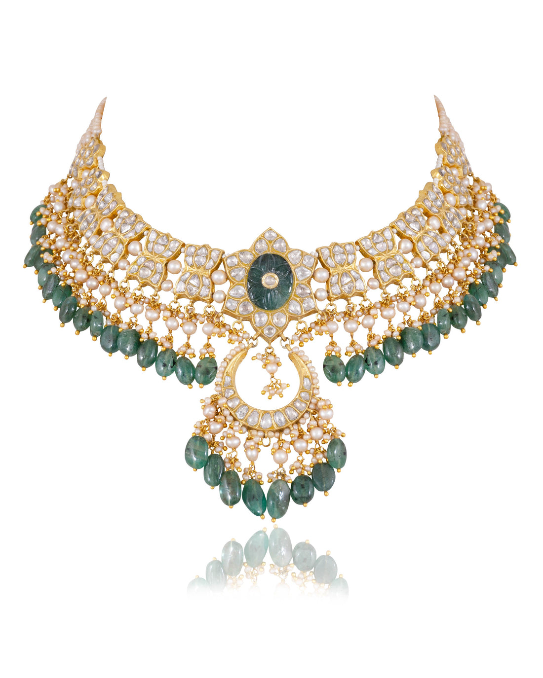 Shukrima Necklace And Tejal Chandbalis Polki Set