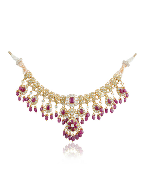 Laxshi Necklace And Lakshita Chandbalis Polki Set