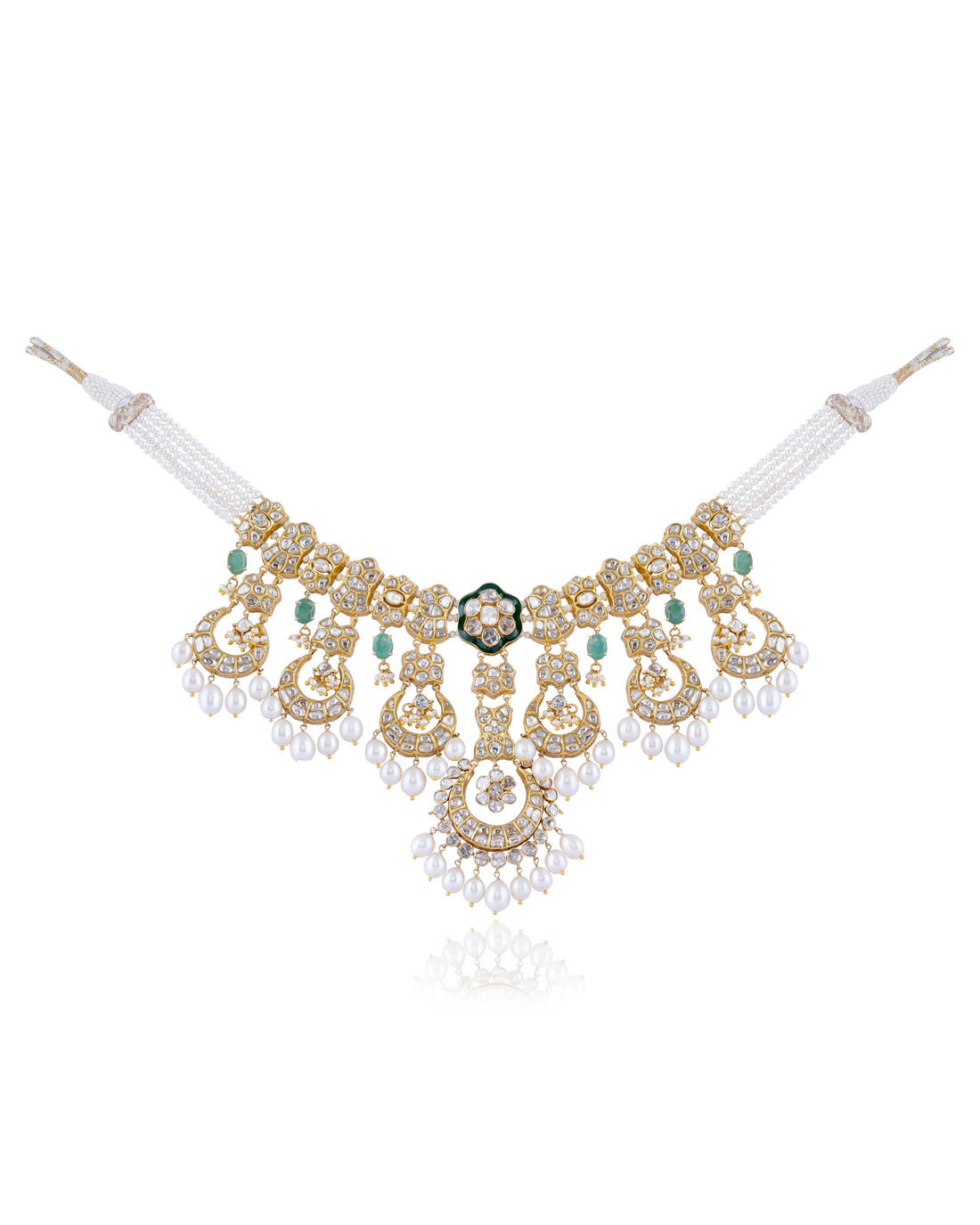 Mrunali Necklace And Aadhira Chandbalis Polki Set