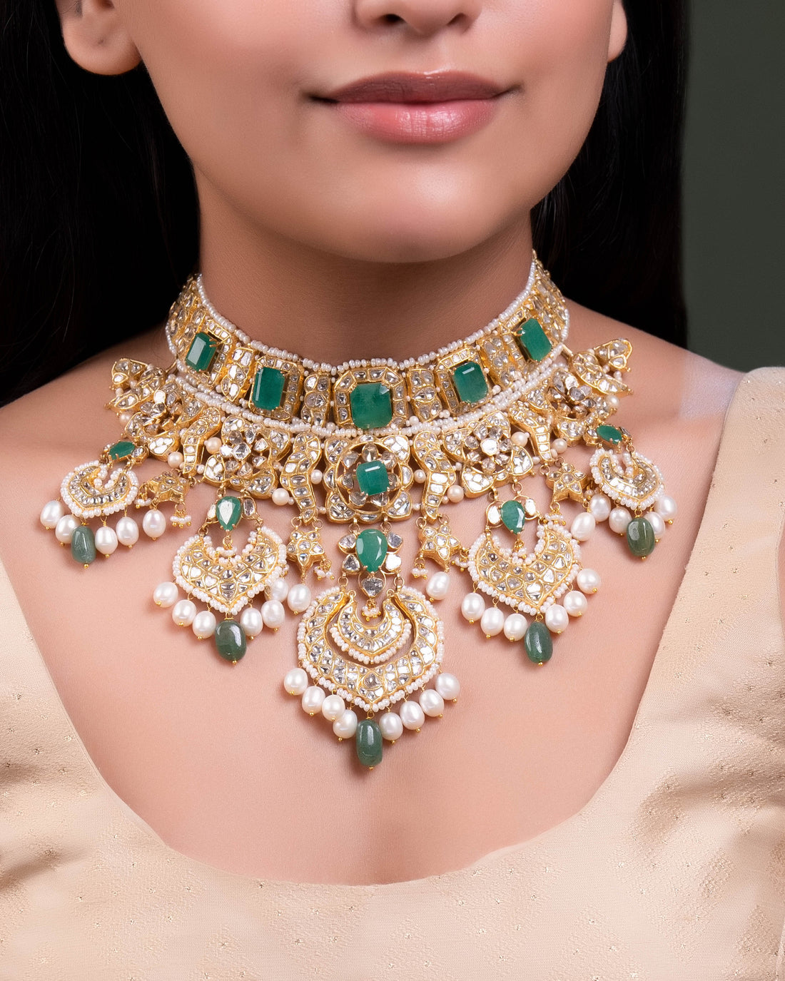 Grisha Necklace And Aanya Chandbalis Polki Set