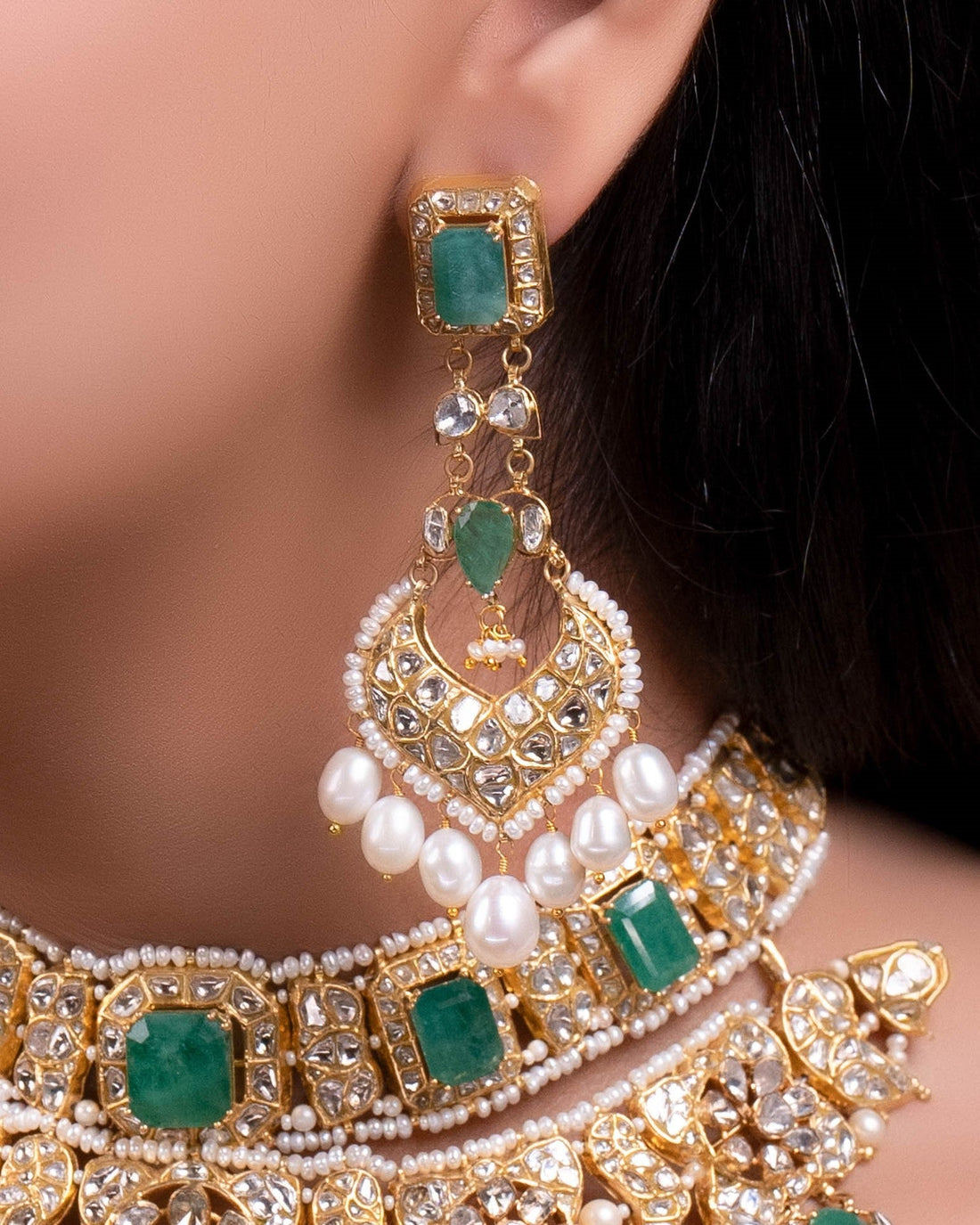 Grisha Necklace And Aanya Chandbalis Polki Set