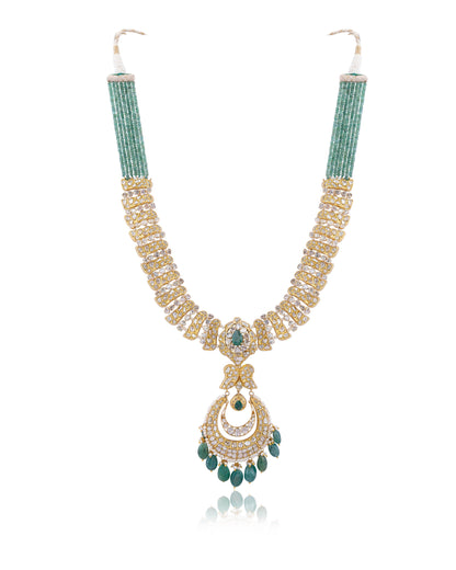 Anushka Polki And Diamond Long Necklace