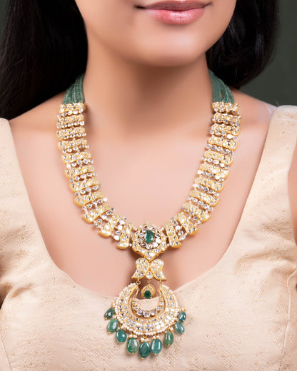Anushka Polki And Diamond Long Necklace