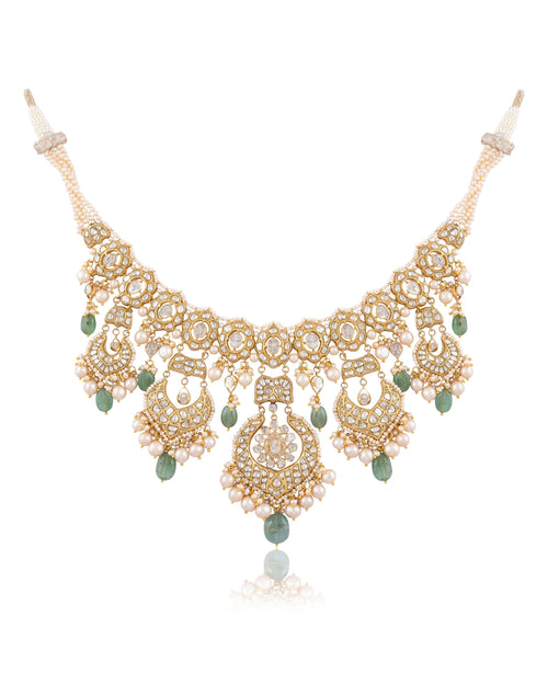 Inaya Necklace And Mahika Chandbalis Polki And Diamond Set