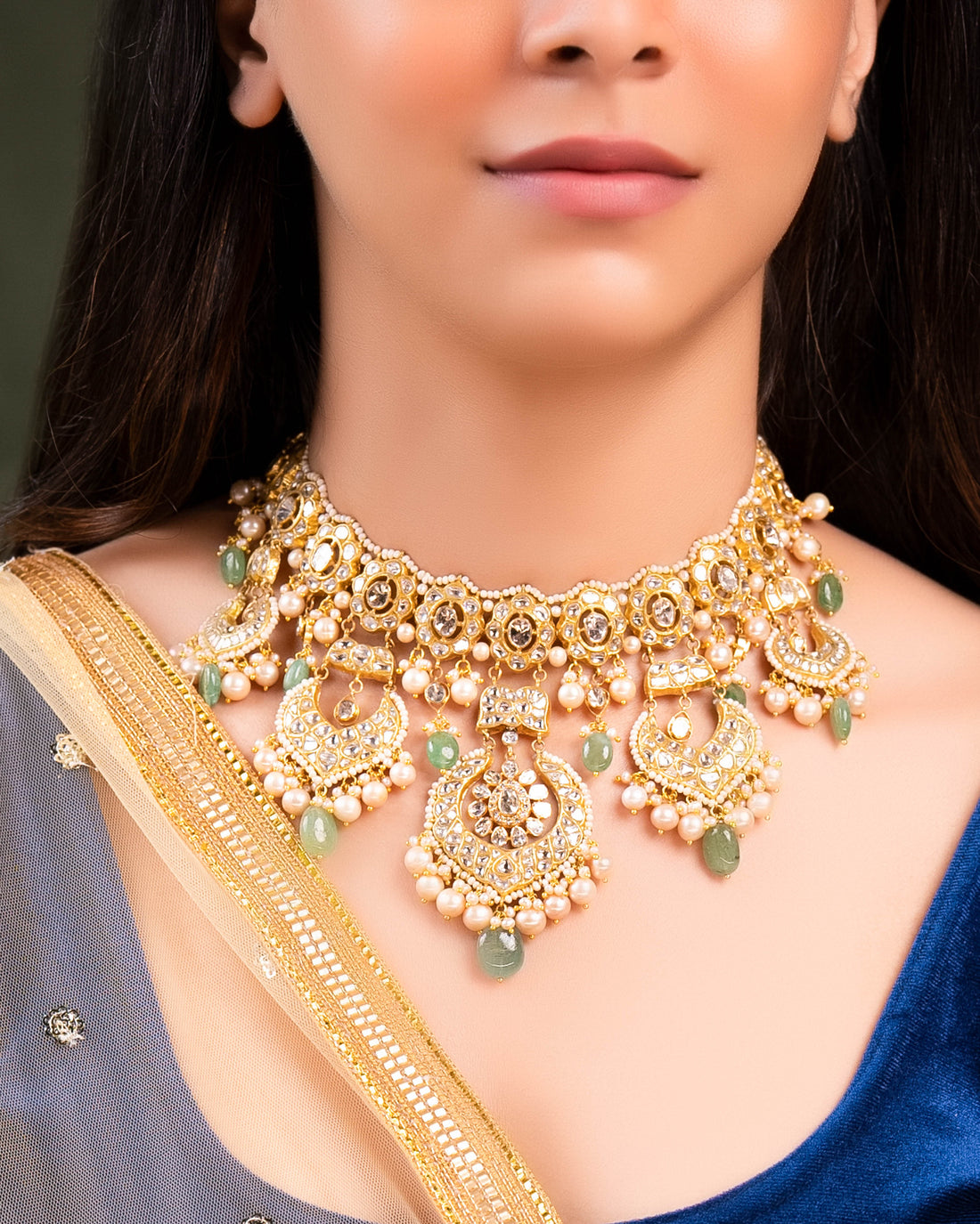 Inaya Necklace And Mahika Chandbalis Polki And Diamond Set