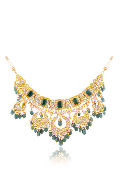 Tanvi Necklace And Eesha Chandbalis Polki Set