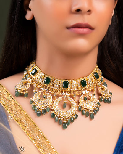 Tanvi Necklace And Eesha Chandbalis Polki Set