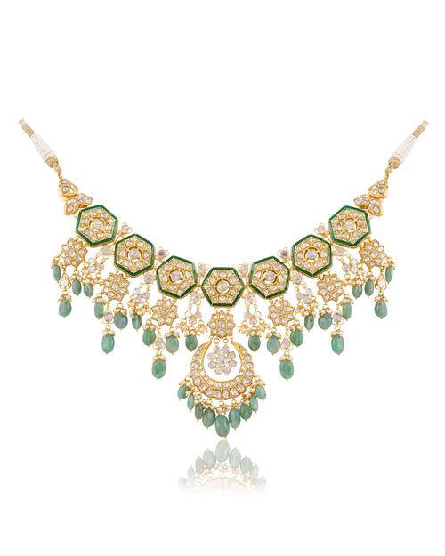 Menal Necklace And Sargun Chandbalis Polki Set