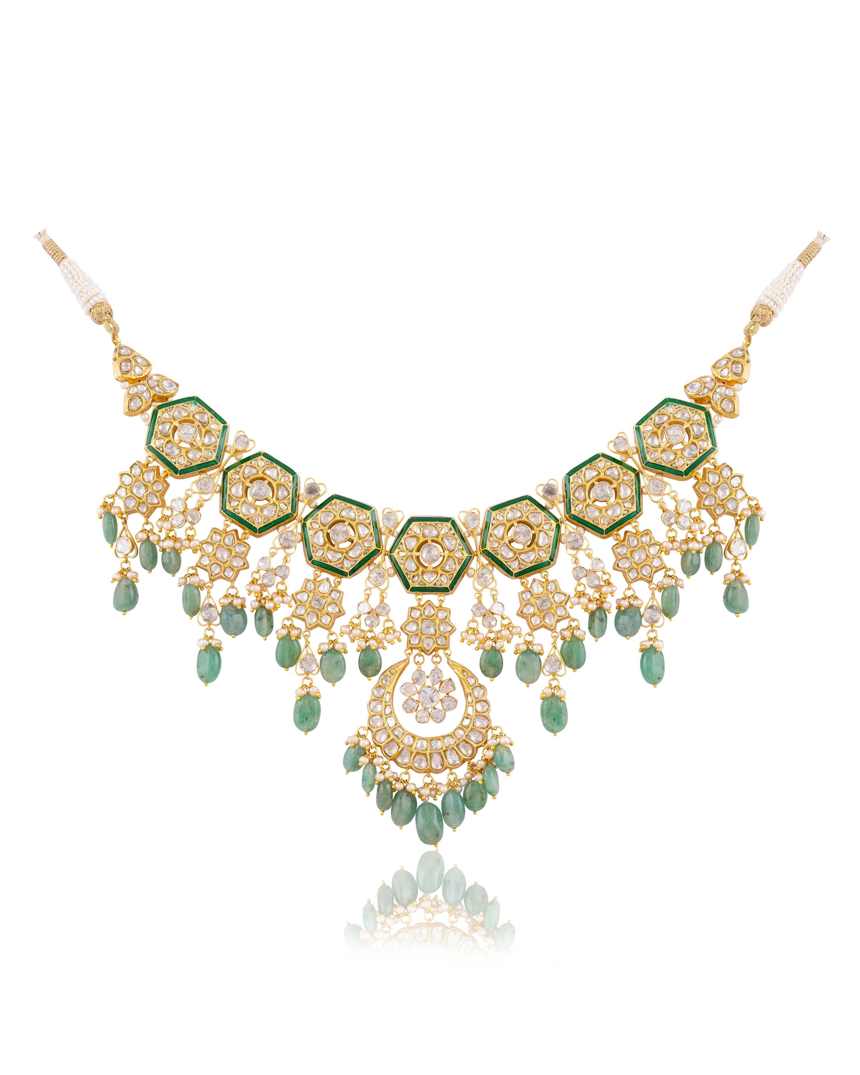 Menal Necklace And Sargun Chandbalis Polki Set