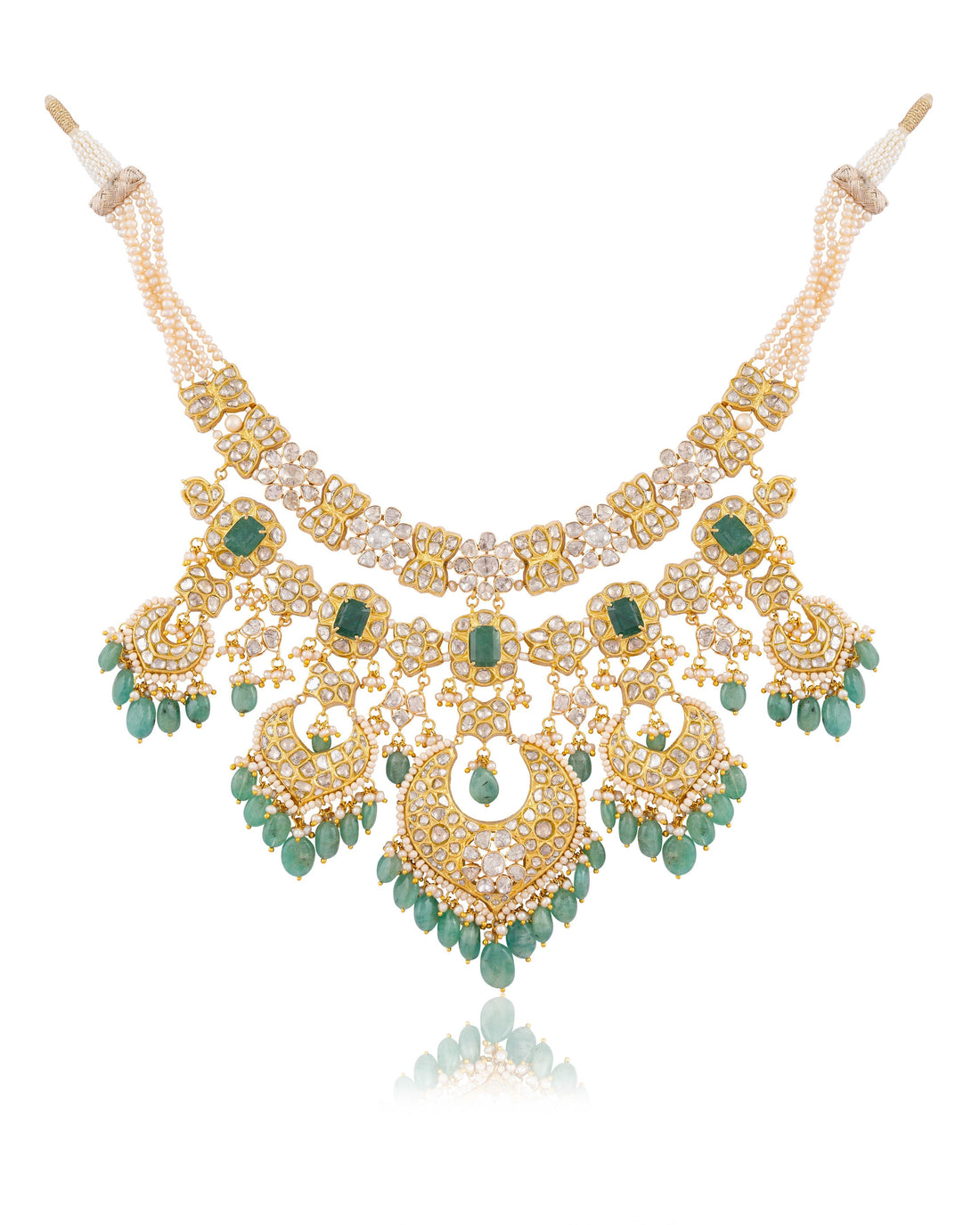 Kiran Necklace And Kavya Chandbalis Polki Set