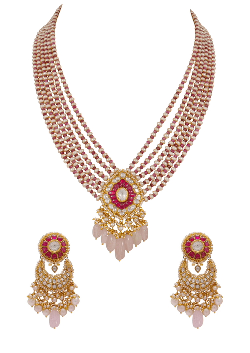Mermai Bead Pendant and Aurnia Chandbalis Polki Set
