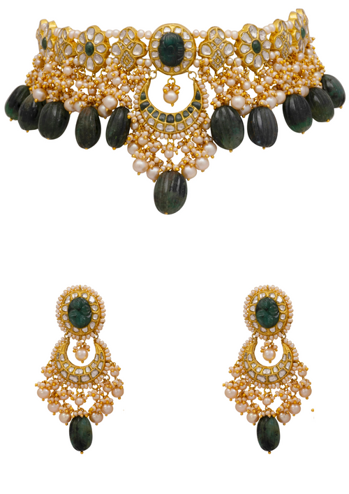Mehek Choker and Zeenat Chandbalis Polki Set