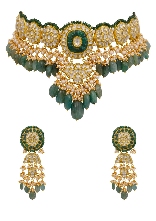 Riya Choker and Sufi Earrings Polki Set