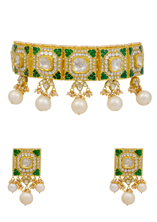 Devyani Choker and Sanjana Tops Polki Set