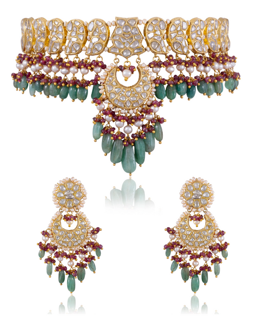 Tanya Choker And Haley Chandbalis Polki Set