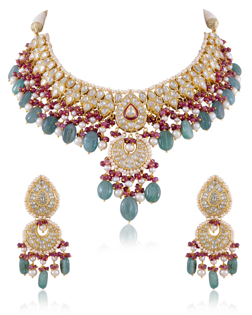 Freya Necklace And Amy Chandbalis Polki Set
